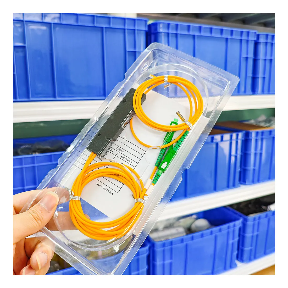 Factory Price 1x2 SC APC ABS Box Type Fiber Optic PLC Splitter