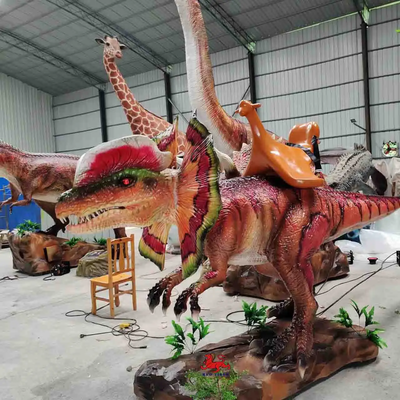 Fun Park Realistic Dinosaur Model Animatronic Dilophosaurus