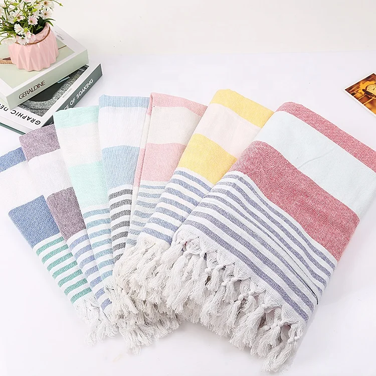 And Cotton Towels Beach Towel Turkish Wholesale High Quality Turkish Linen 100% Polyester Modern Floral Round Knitted Zhengtang