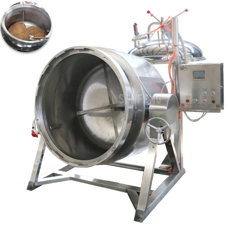 
High efficient soy beans chickpeas sweet corn cooking machine 300l high pressure stainless steel cooking pot 