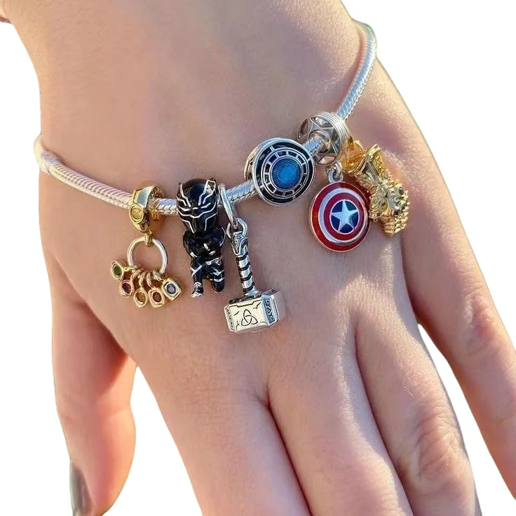 Thai factory pan dora er925 sterling silver fashion jewelry charm string Marvel series pan doraer pendant