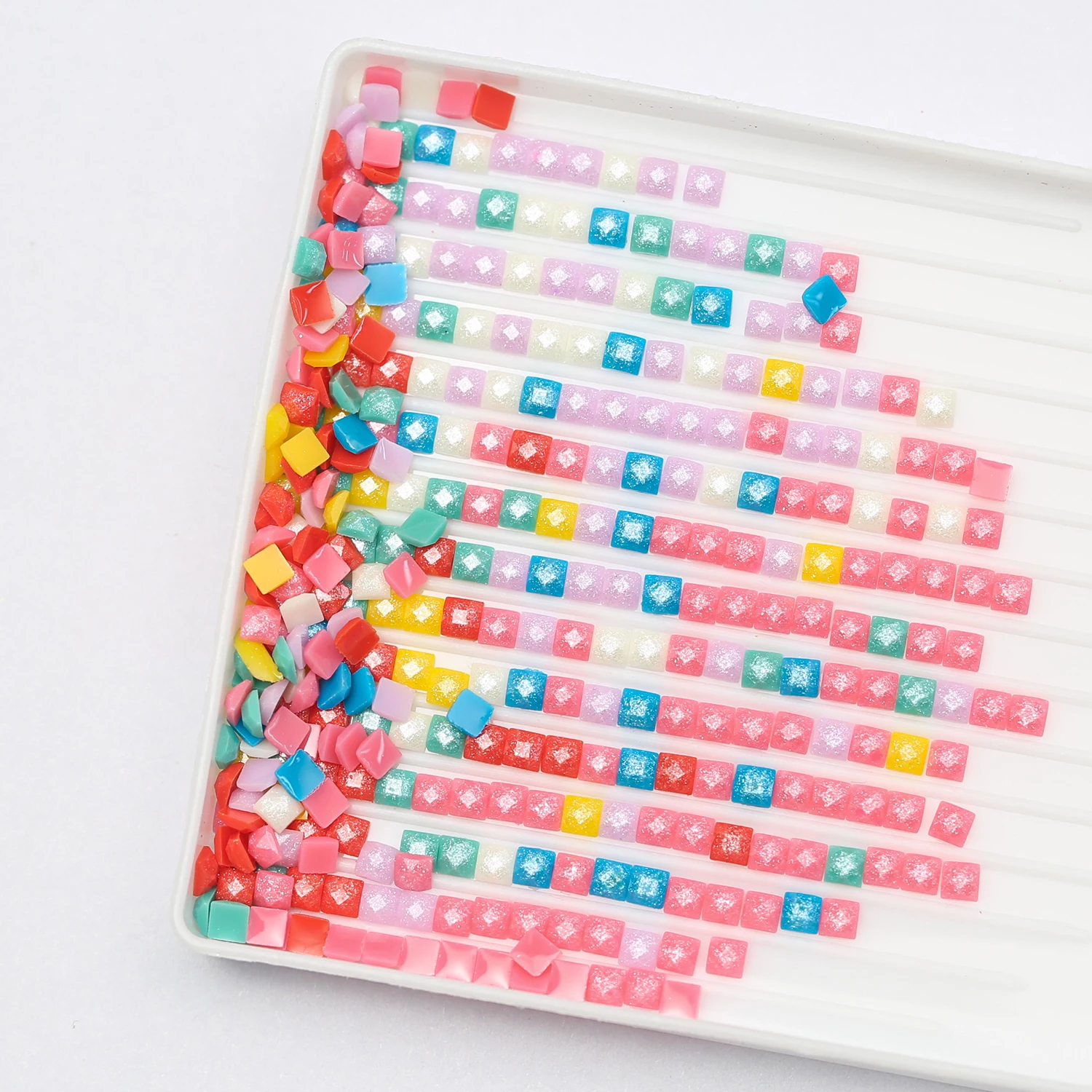 L- 2 DMC 447 Diamond Painting Square Resin Drills AB Crystal Jelly Glitter Metallic Fairy Glow in the Dark Dust Pixie Diamonds