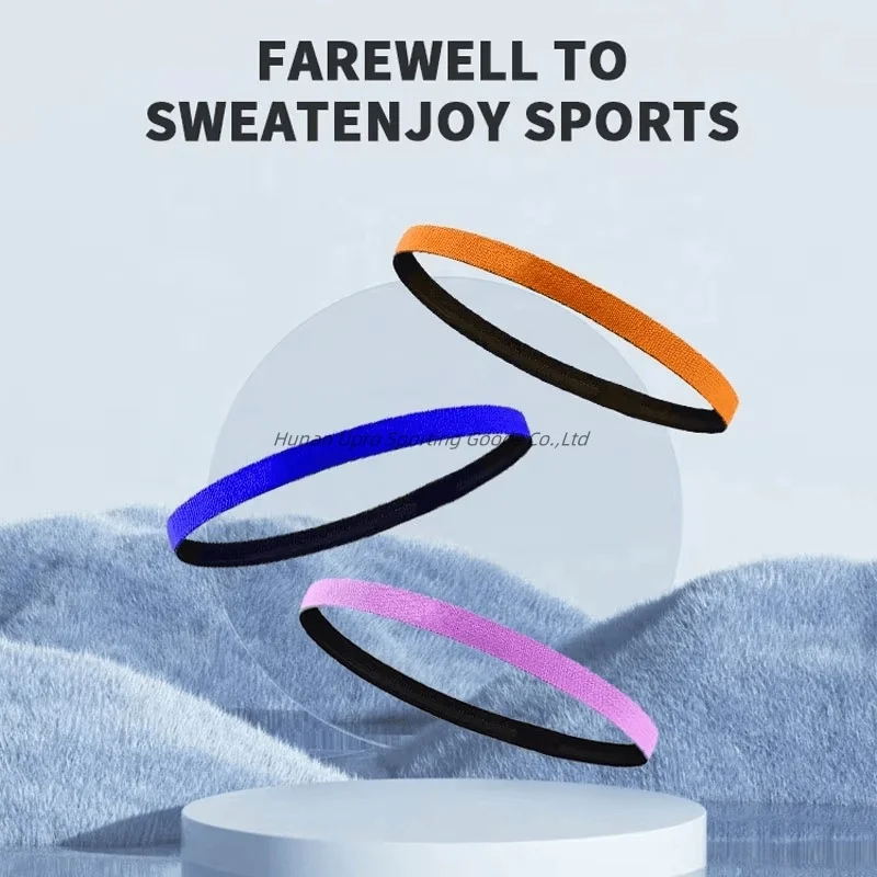 2 pieces Thin Non-Slip Elastic Sports Headbands Hair Bands with Non Slip Silicone Grip Exercise Hair Sweatbands