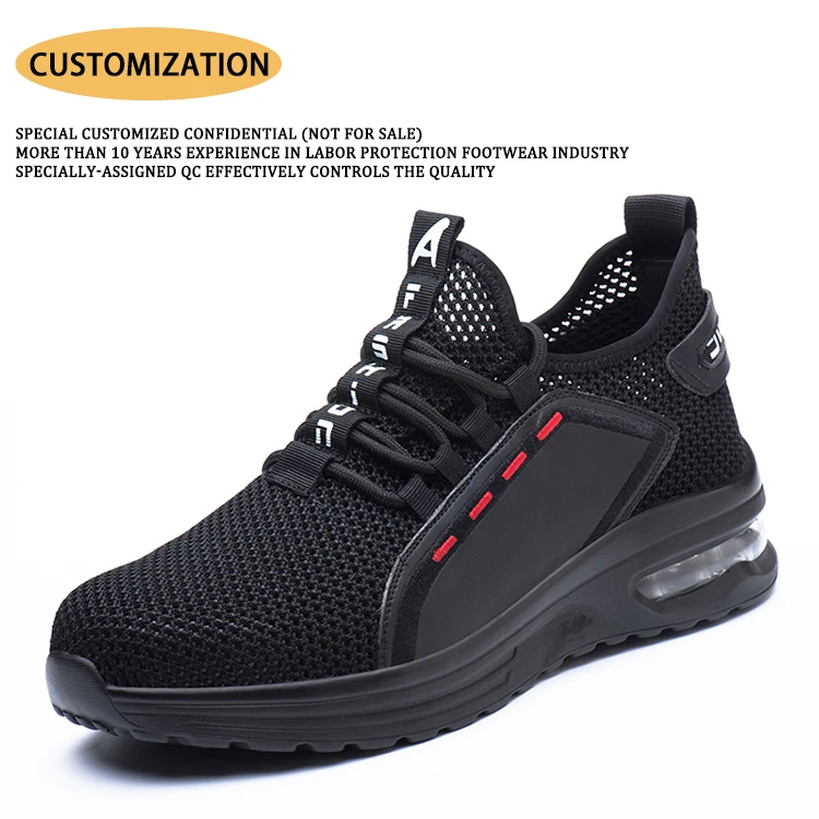2024 Custom Professional Steel Toe Sports Safety Shoe Breathable High Quality Fly Weaving Safety Sport Shoes