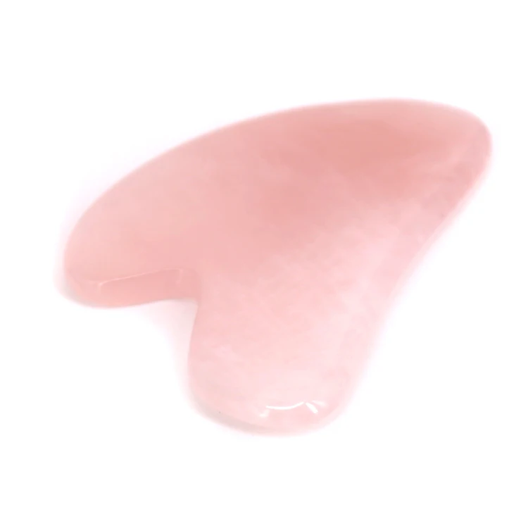 
Pink Jade Gua Sha Scraping Massage Tool Rose Quartz Heart Shaped Gua Sha Stone Tools For Face And Neck 