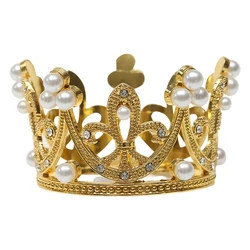 Birthday Crystal Alloy Baby Crown Silver Pearl Gold mini Rhinestone Tiara and Crowns For kids