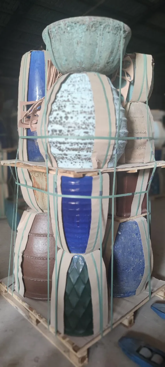 Atlantis pots - Glazed planters - Large blue glazed pottery- Outdoor garden ceramic pot - Vietnam pottery Supplier