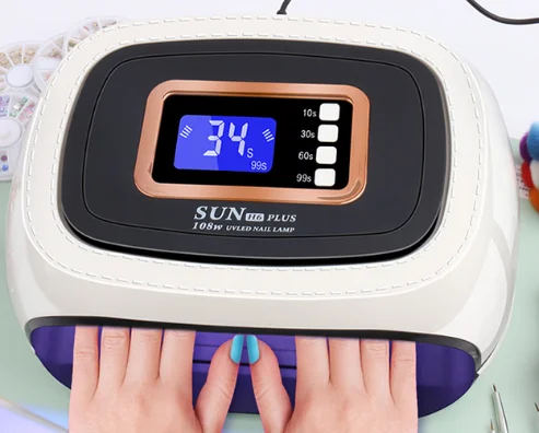 Nail Salon Fast Drying Two Hands Nail Polish Dryer SUN H6 Plus 108W UV LED Lamp