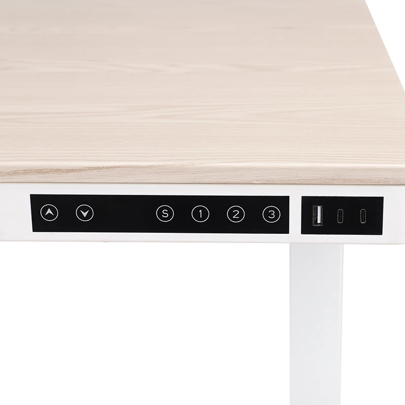 E4(A)-W Adjustable Desk Frame With USB Electric Height Adjustable Desk Table With Drawer Wooden Smart Stand Up Desks For Office