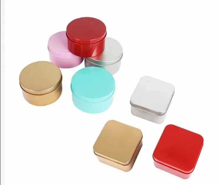 Wholesale Empty 15ml 30ml 50ml 80ml Small Metal cosmetic Round Tin Box Aluminum metal candle jar