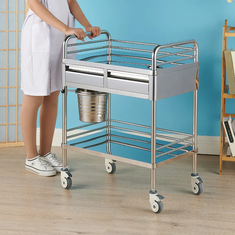 instrument surgic tool trolley cart multi-purpose cart stainless steel medication trolley cart