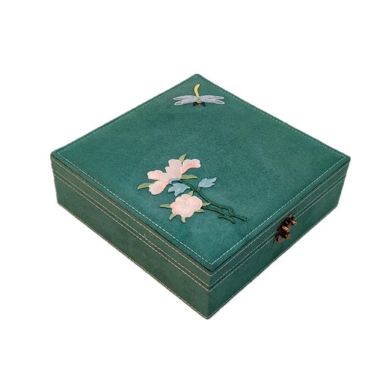 Flannel Double Layer Retro Jewelry Cufflinks Ring Earrings Box Custom Storage Gift Box Velvet box for jewelry