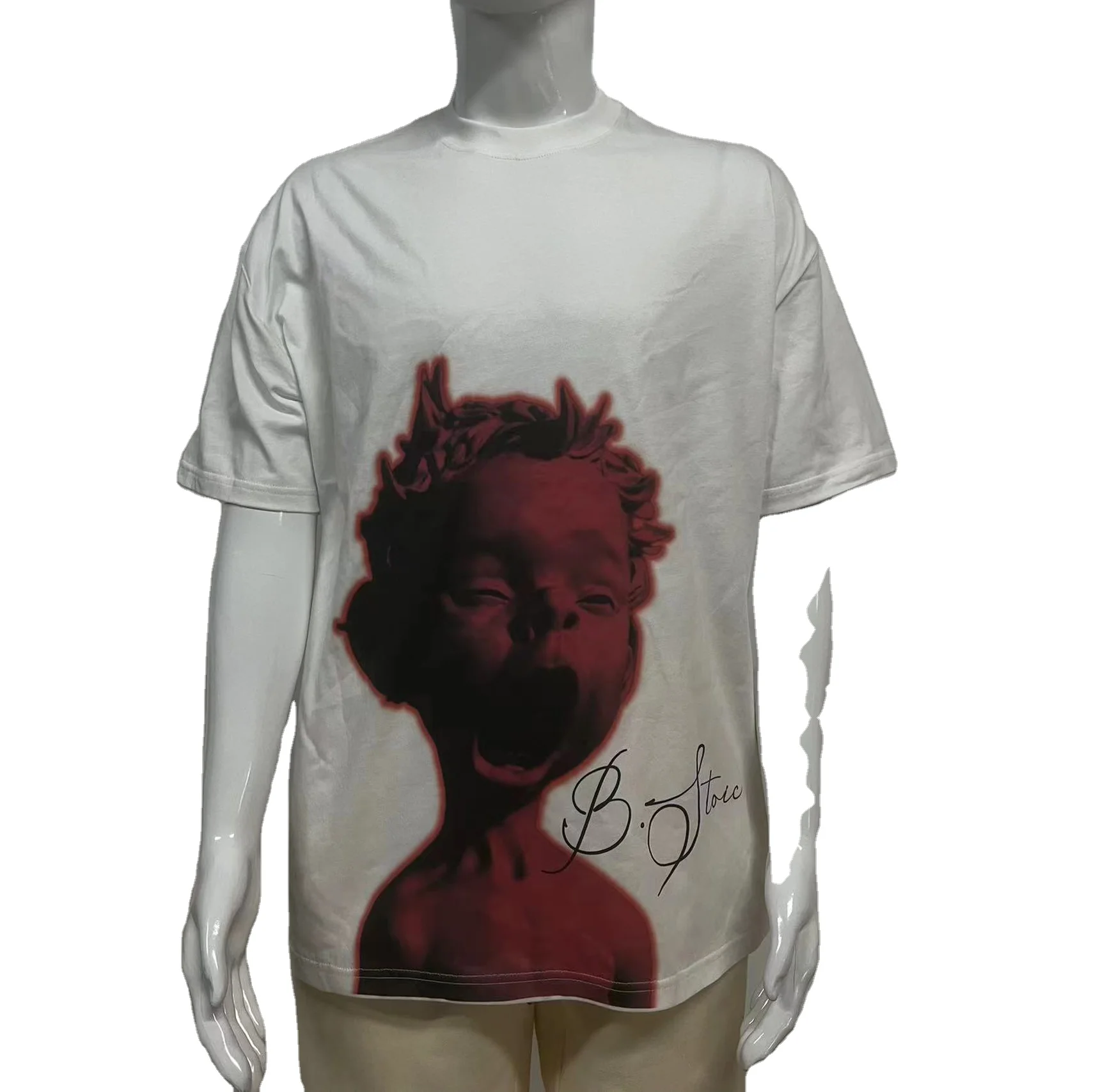 custom cotton heavyweight 250gsm oversized custom print streetwear graphic big dtg t shirt