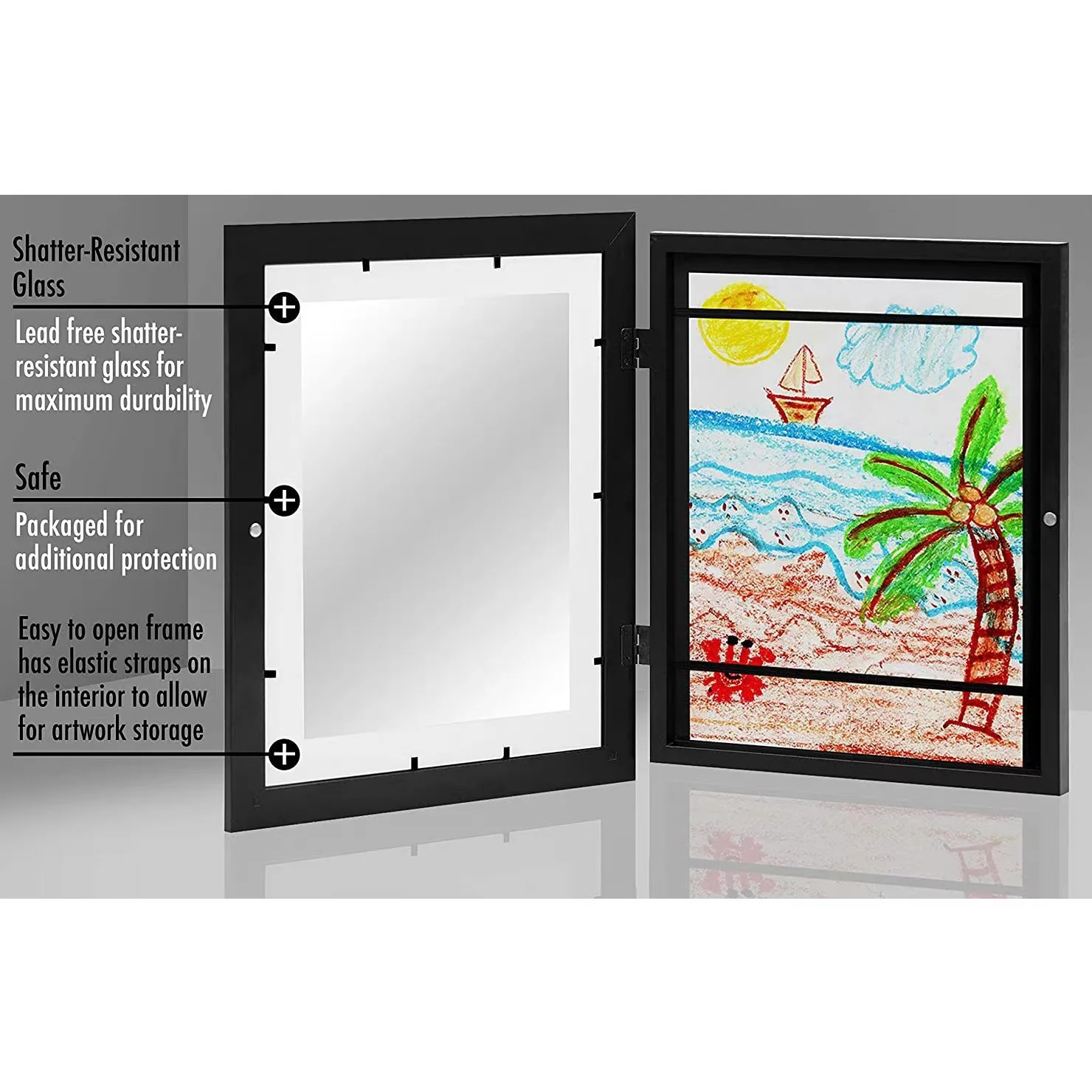 8.5x11in Kids Art Frame for Collecting Children Drawing Folding Picture Frame
