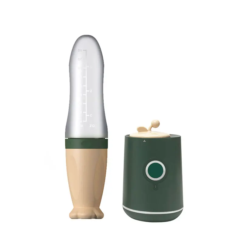 Outdoor mini portable food blender food mixer processor with silicone baby food spoon USB rechargeable