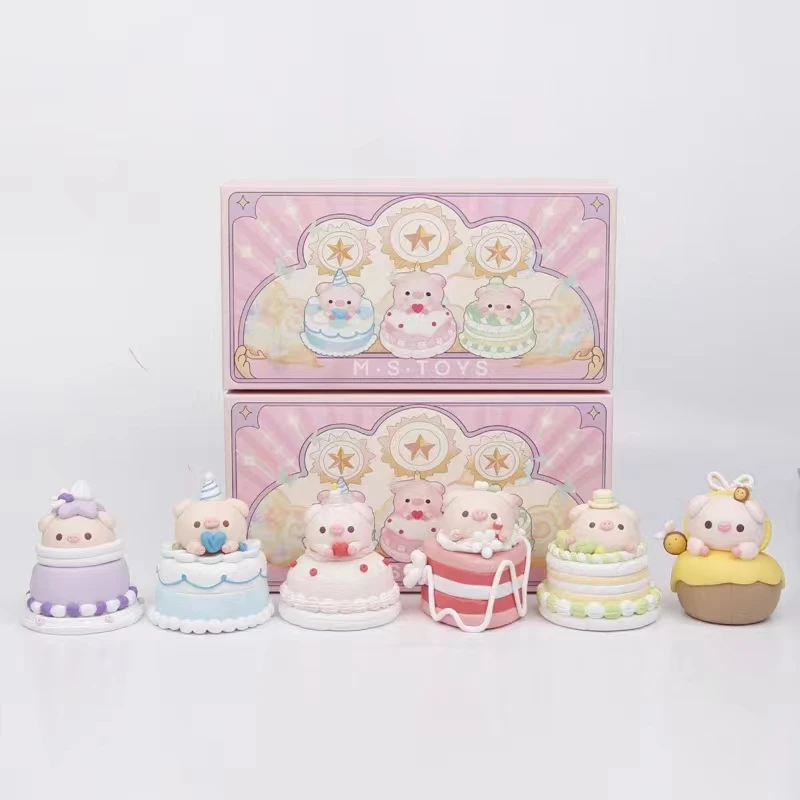 New design cute cartoon ornament figure Piggy Cake topper Blind Box