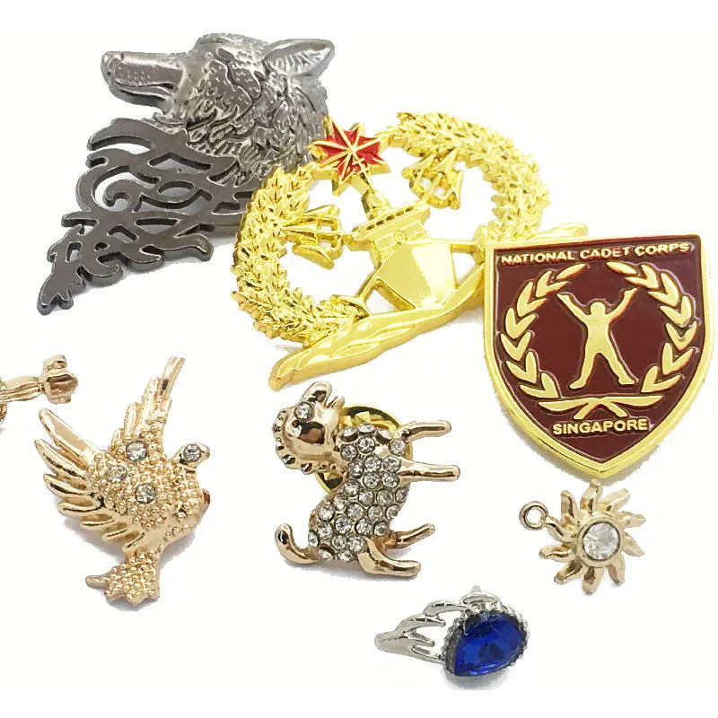 Wholesale Custom Design 3D Brand Logos Cartoon Tags Metal Lapel Enamel Football Pin Badges Name