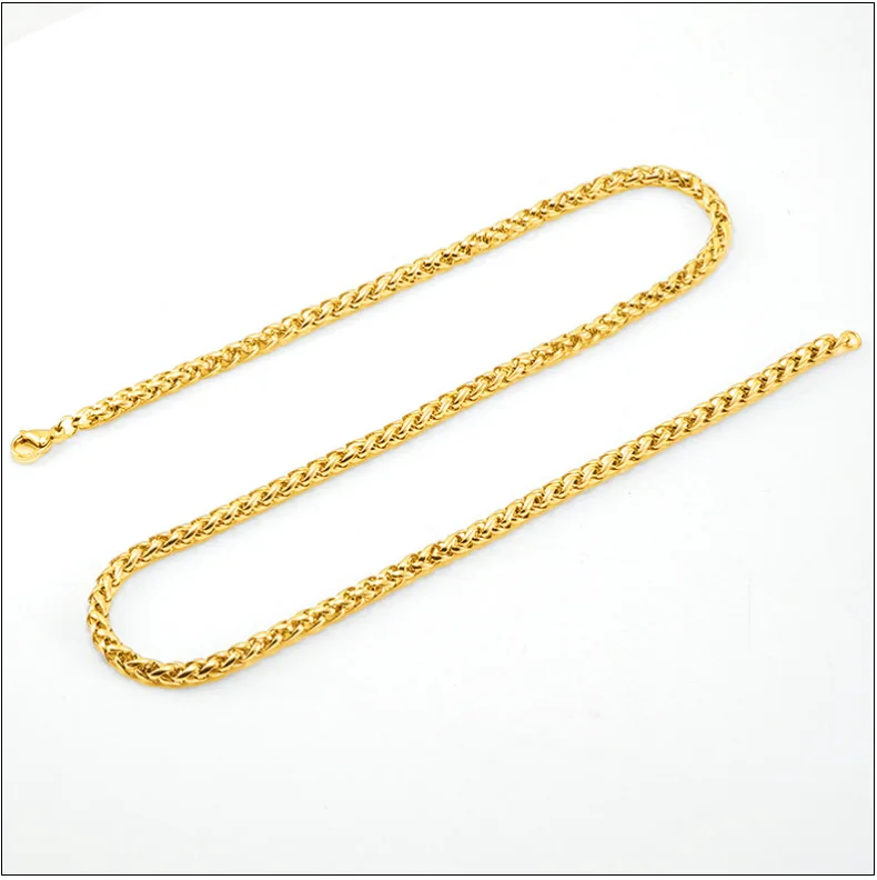 Hot Sale Fashion Hip Hop Keel Chain 18K Gold Plated Stainless Steel Necklace for Men and Women