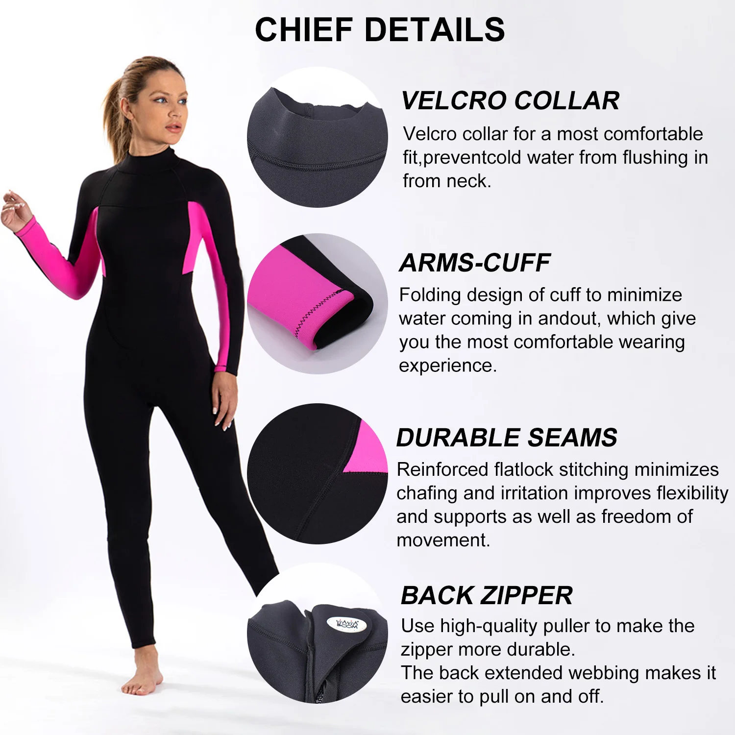 Custom black whole body 2mm 3mm neoprene rash guard long sleeve diving suit for women
