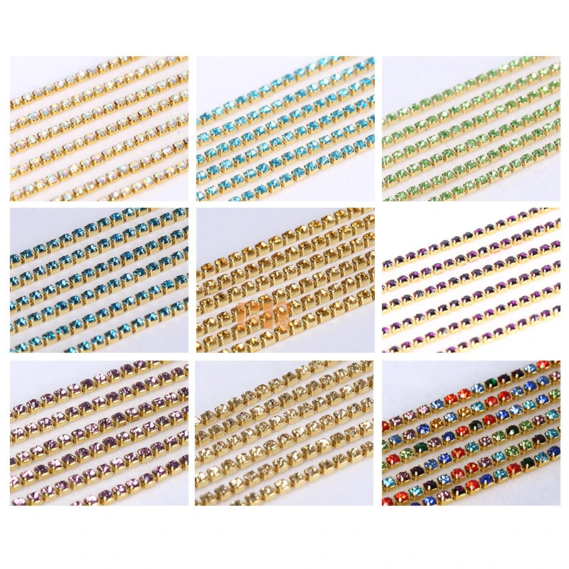 Silver Crystal Claw Chain 3MM Rhinestone Cup Chain Rhinestone Diamond Chain Trimming