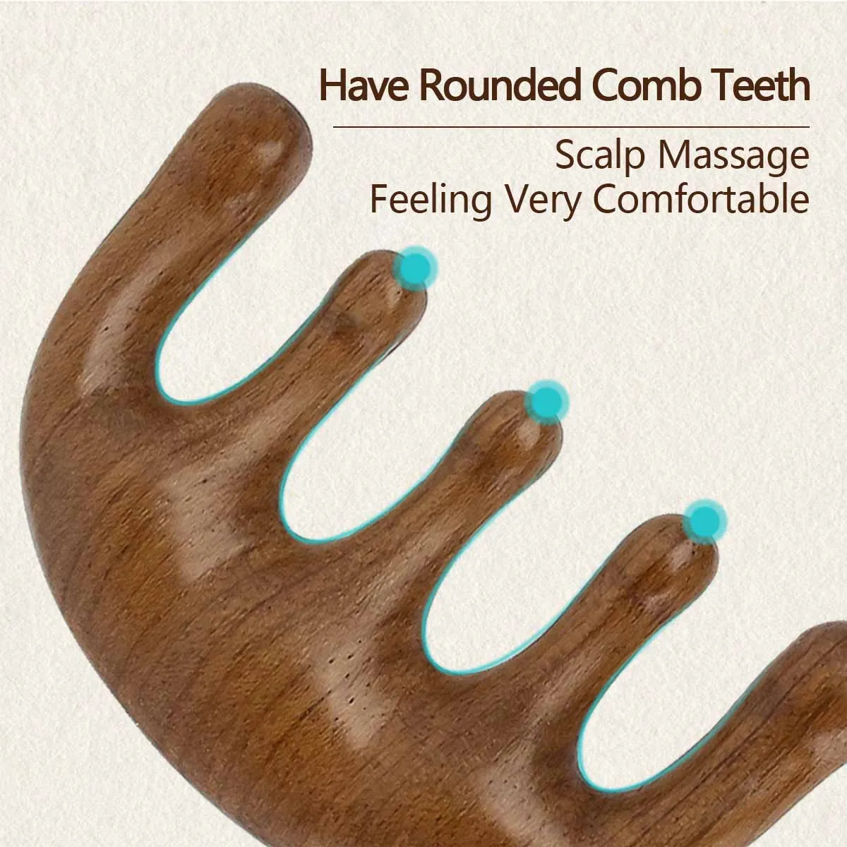 Hot Selling Item Sandal Wood Comb Five Teeth Round Head Massage Scalp Meridian Comb General Body Point Rosewood Massage