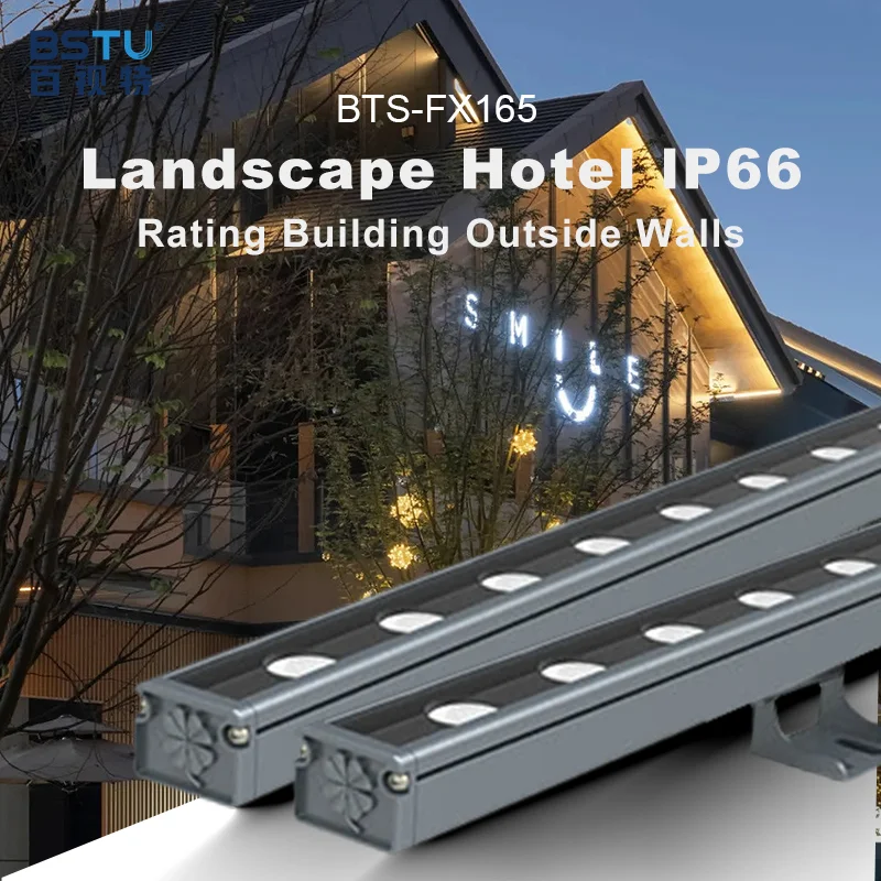 Aluminum shell outdoor waterproof building exterior wall landscape lamp DMX512 control RGBW Linear 18W 24W LED wall lamp