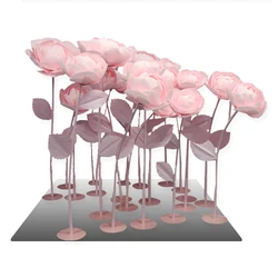 Giant artificial paper flowers long stem backdrop stand for wedding flowers