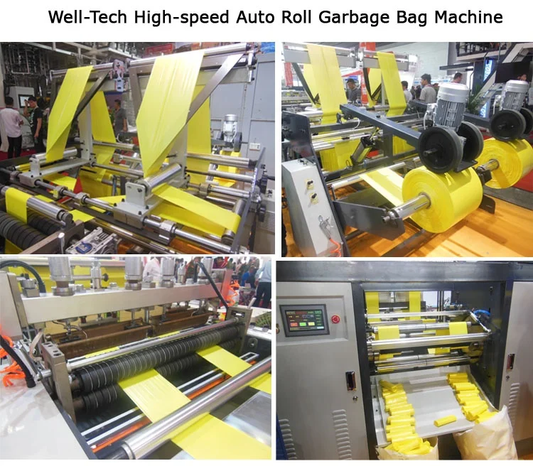 Automatic Roll Portable Degradable Pet Waste Pick Poop Bag Printing Doggy CleanUp Bag Trash Garbage Bag Making Machine