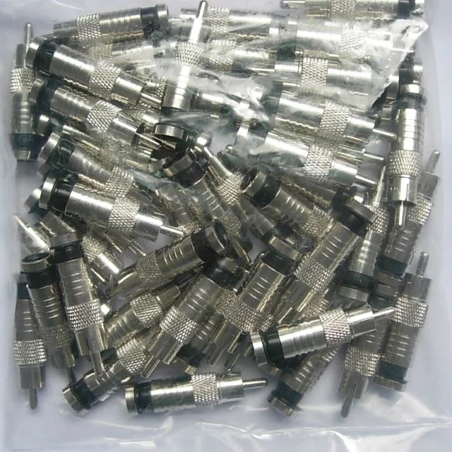 Brass Compression RCA Plug for RG6 Coaxial cable connector