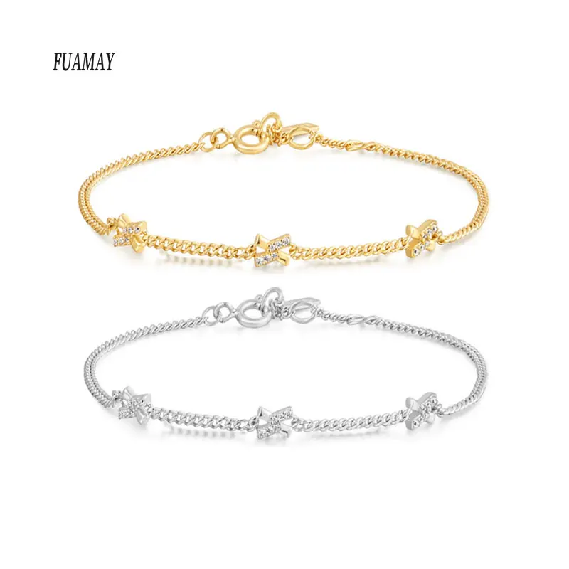 FUAMAY Zirconia Bracelet for Women birthday gift 925 Sterling Silver gold Plated Wedding fine Quality Jewelry