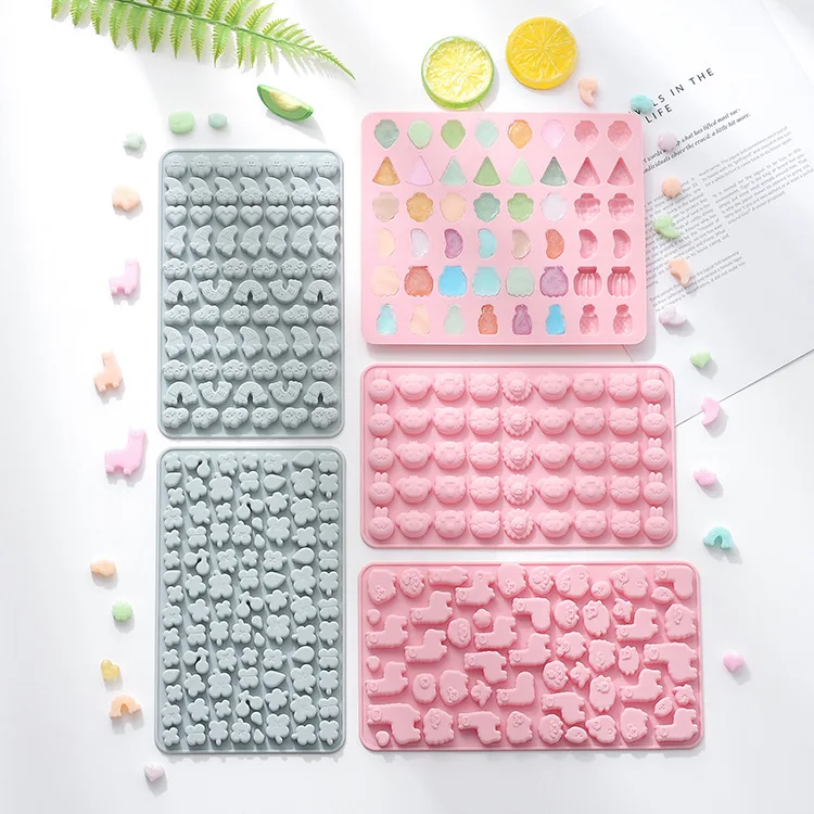 Silicone Candy Chocolate Molds Contains Small Hearts, Fruits,Animal Shape and Making Gummy, Candy, Chocolate and Small Ice Cubes