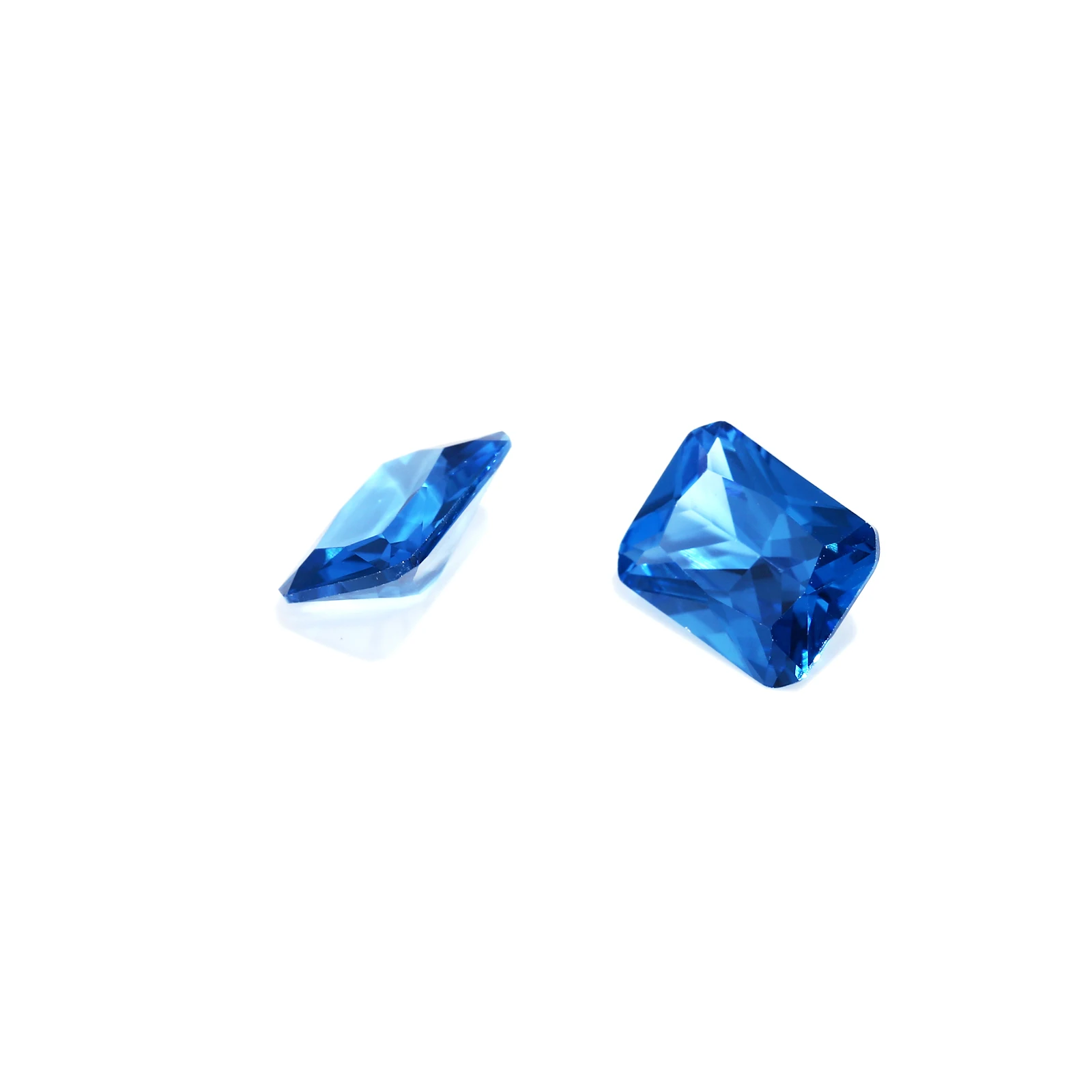 Megan wholesale Messigems long shape cushion Cut Loose Corundum blue Synthetic  4X6mm Stone Prices sapphire