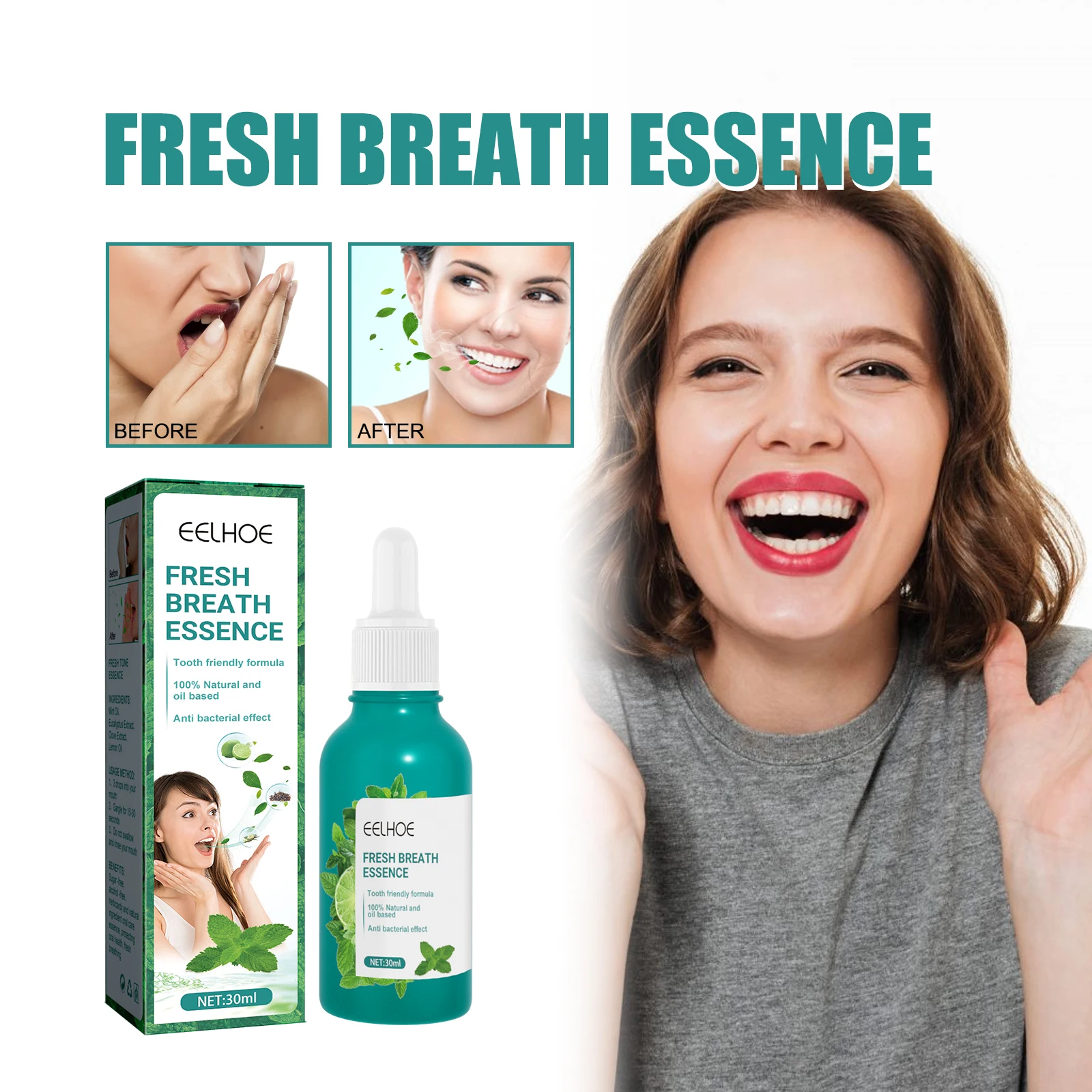 EELHOE Bad Breathe Spray Mint Herbal Breath Freshener Spray Mild Spray For Bad Breath