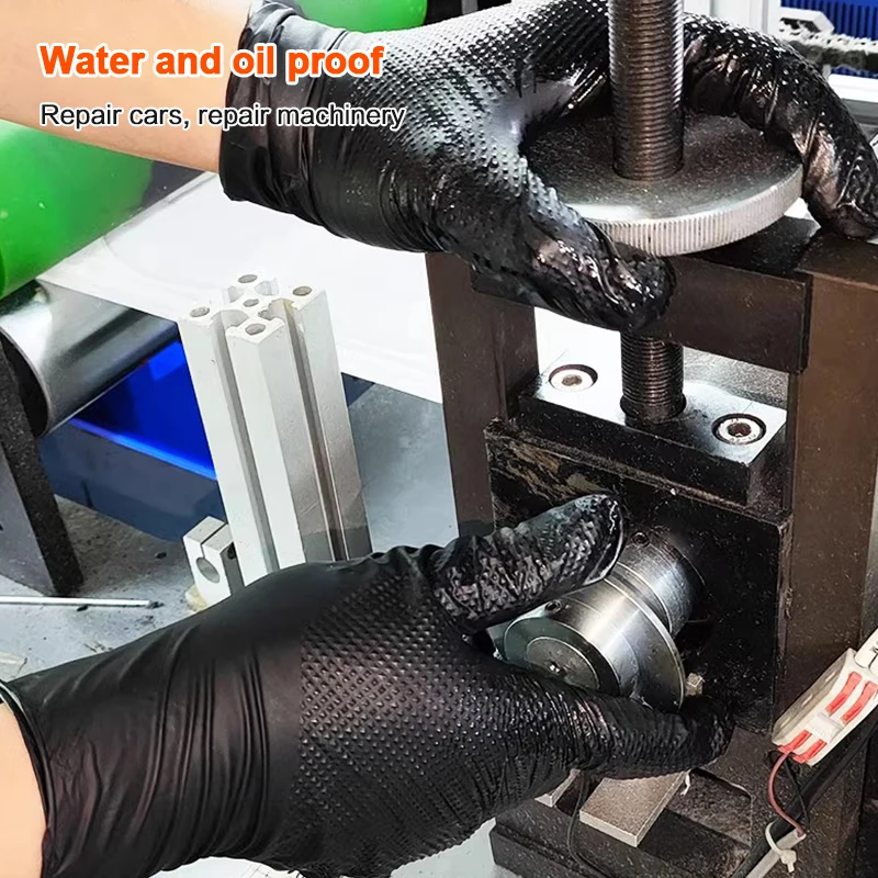 China Supplier High Quality With Cheap Price Black Diamond Nitrile Gloves for Industrial