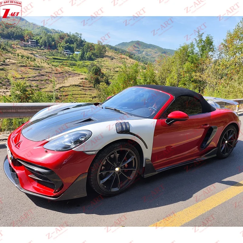 Z-ART 2016-2020 Style 718 GTS Aerokit For Porsche 718 Boxster Carbon Fiber Tuning Kit For Porsche 718 Cayman Wind Spoiler Kit