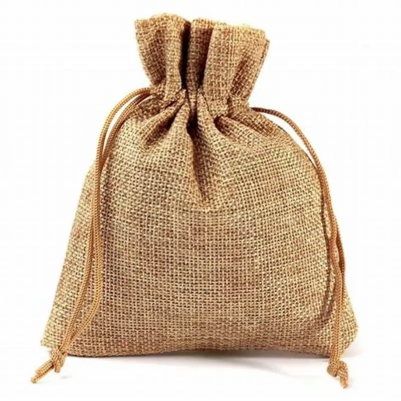 Drawstring Bag Hemp Sack Gift jute Hessian Bag Eco Friendly Candy Wedding Party Favor Pouch Jute Bag for Coffee Bean Jute  Pouch