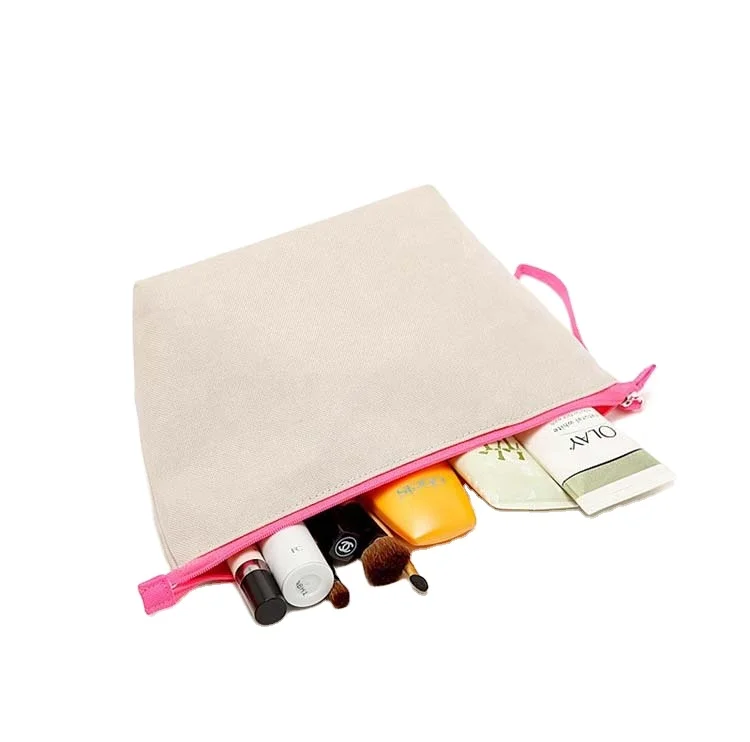 Custom Designed Rpet Material Blank Canvas Zipper Make Up Cosmetic Bags or Pouches