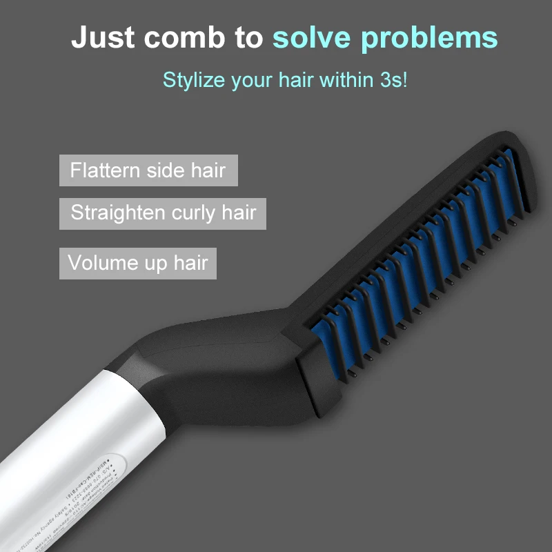 Hot Selling Hair Curling Brush Beard Straightener For Men Styler