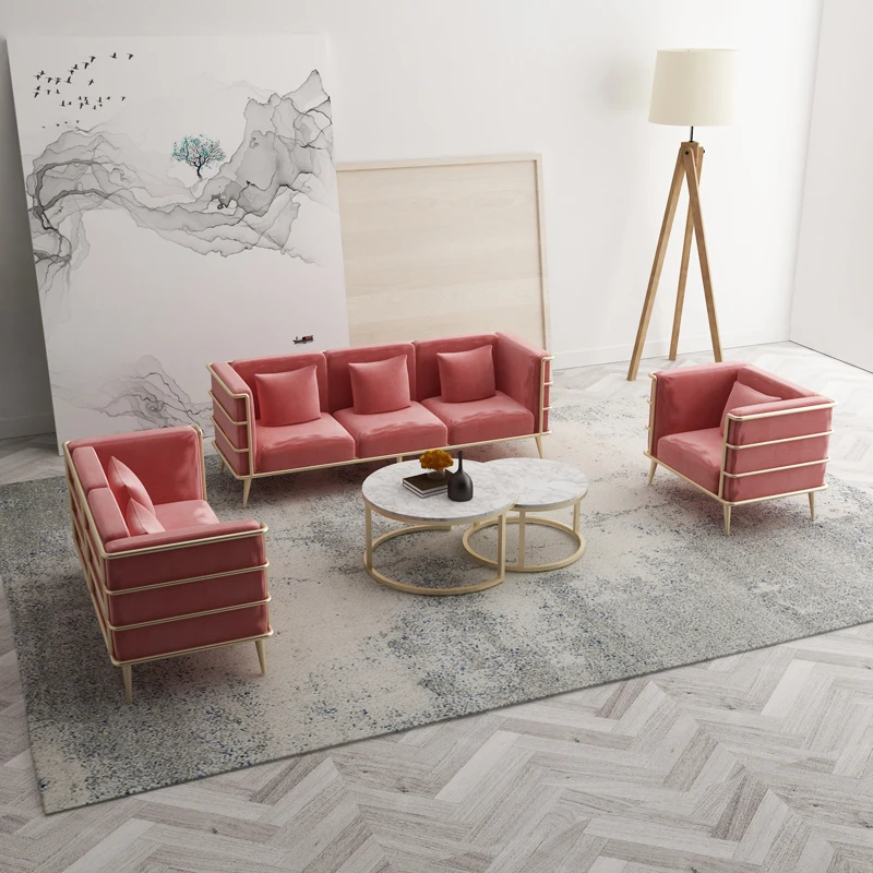 
Professional Production Luxury gold coffee table and chairs hotel home table chair cha 