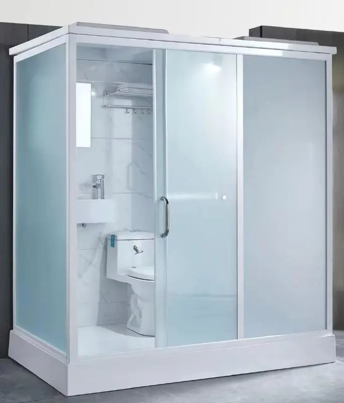 XNCP Modern Complete Integrated Prefab Bathroom Unit Sliding Open Prefabricated Modular Square Shower Cubicle with Toilet Hotels