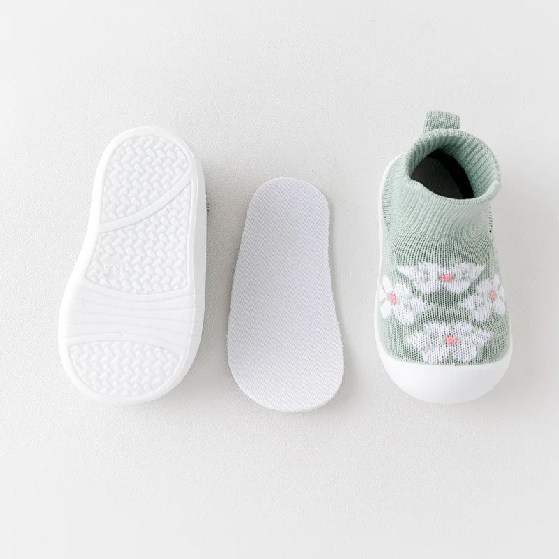 2024 Baby Boy Girl Non-Skid Infant Walking Shoes Breathable Elastic Sock Shoes with Memory Sole Protect Toes Outdoor Sneakers