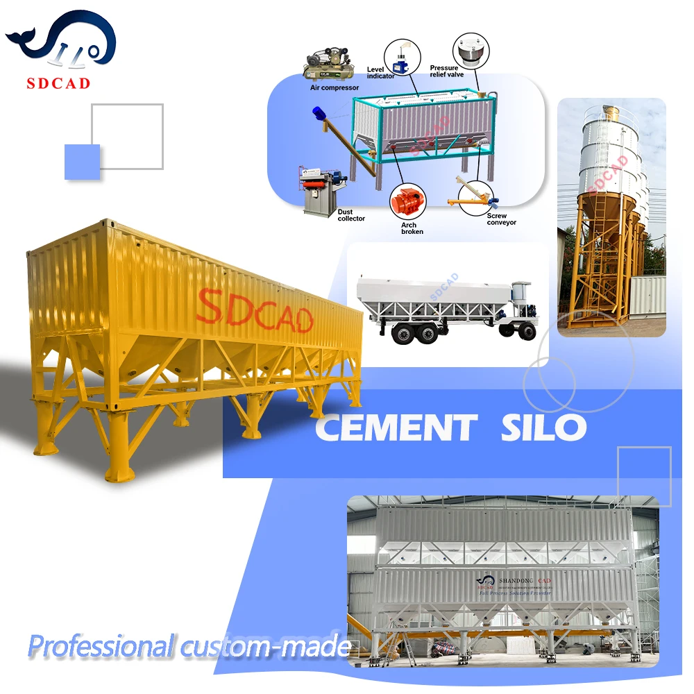 Hot Sale stainless cement silo Container with Mobile screw conveyor price