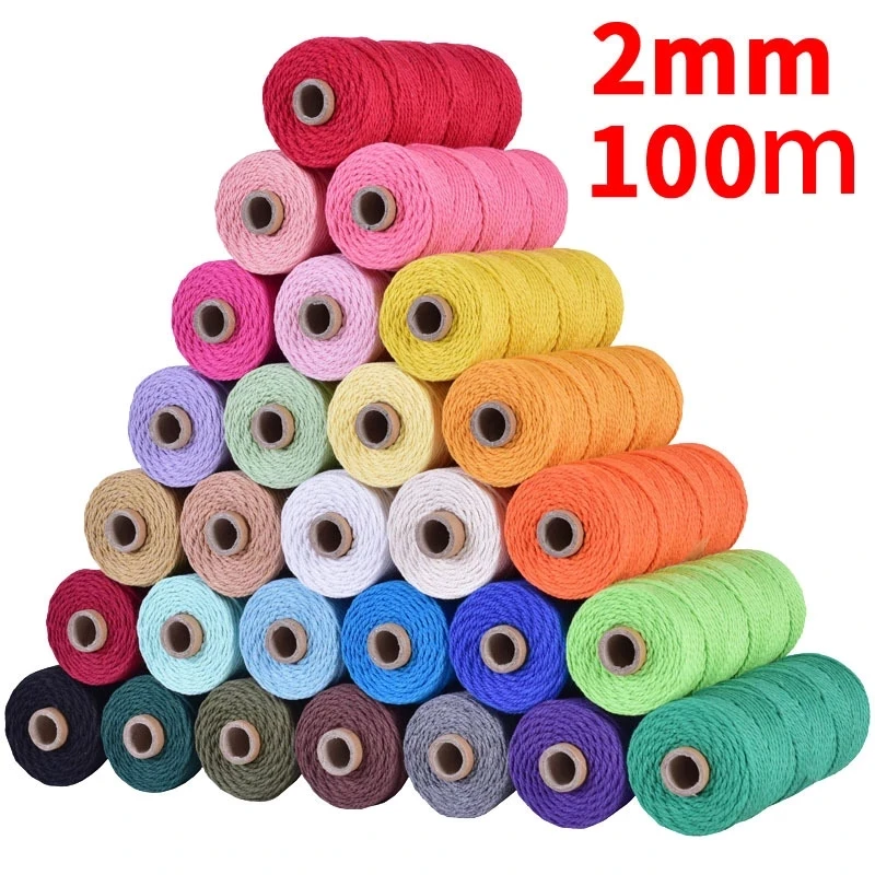 Top Quality 2mm Accept Custom Color Macrame Cotton Cord For