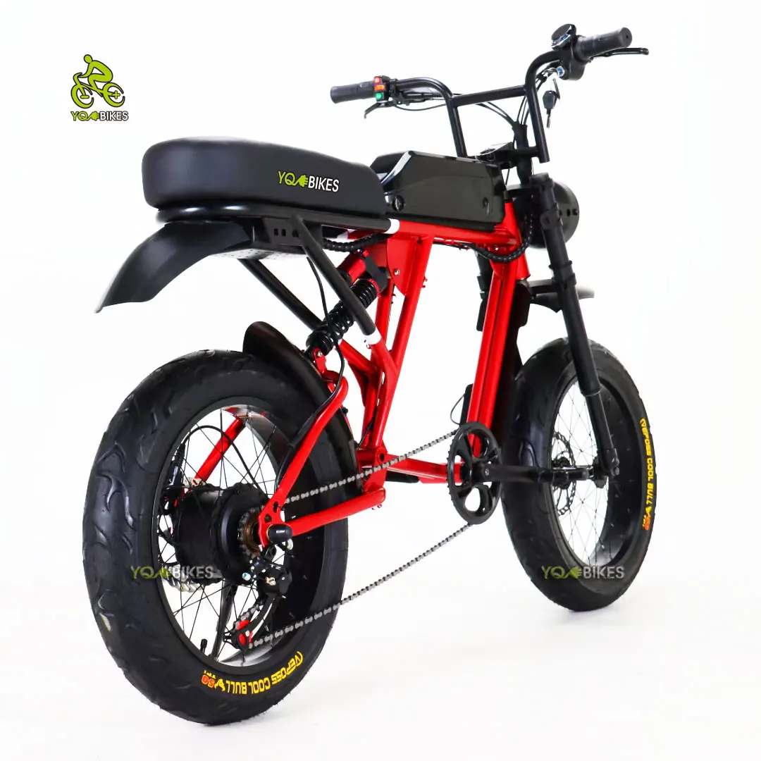 YQEBIKES Red Super Style Multi-Class Ride Electric Mountain Bike 73 RX 48v Two Seat 73 e Bike Bicicletta Elettrica
