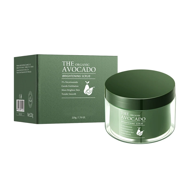 Wholesale Avocado Nicotinamide Body Scrub Organic Exfoliate Cleansing Brightening Dull Skin Body Scrubs For Women