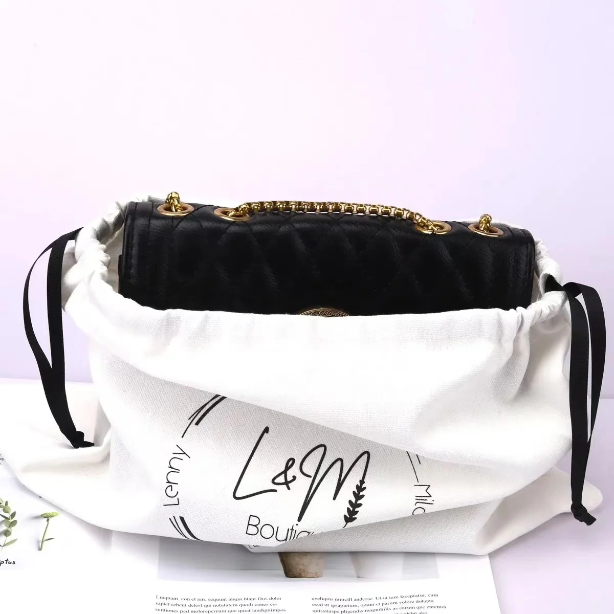 High Quality Private Label Reusable Plain Canvas Shopping Packaging Organic Cotton Drawstring Dust Bag