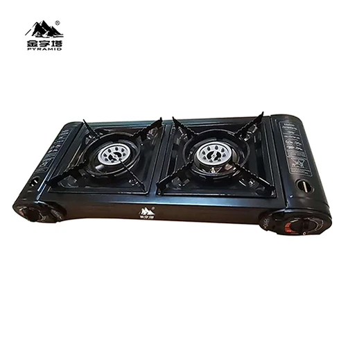 Wholesale Home kitchen stainless steel custom logo black Double burner gas stove
