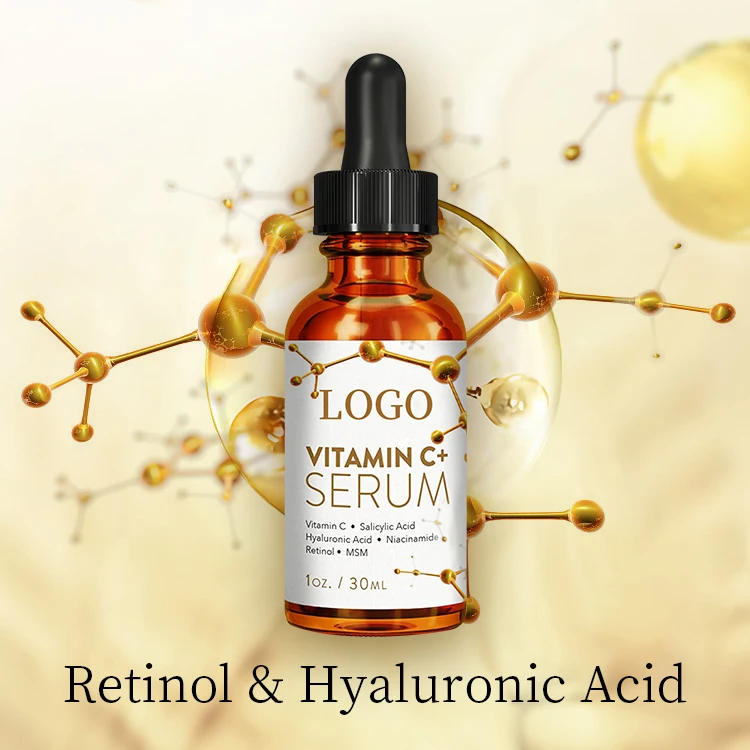 Private Label Custom 30ml Skin Care Serum Niacinamide Retinol Moisturizing Hyaluronic Acid Serum Whitening Vitamin C Serum