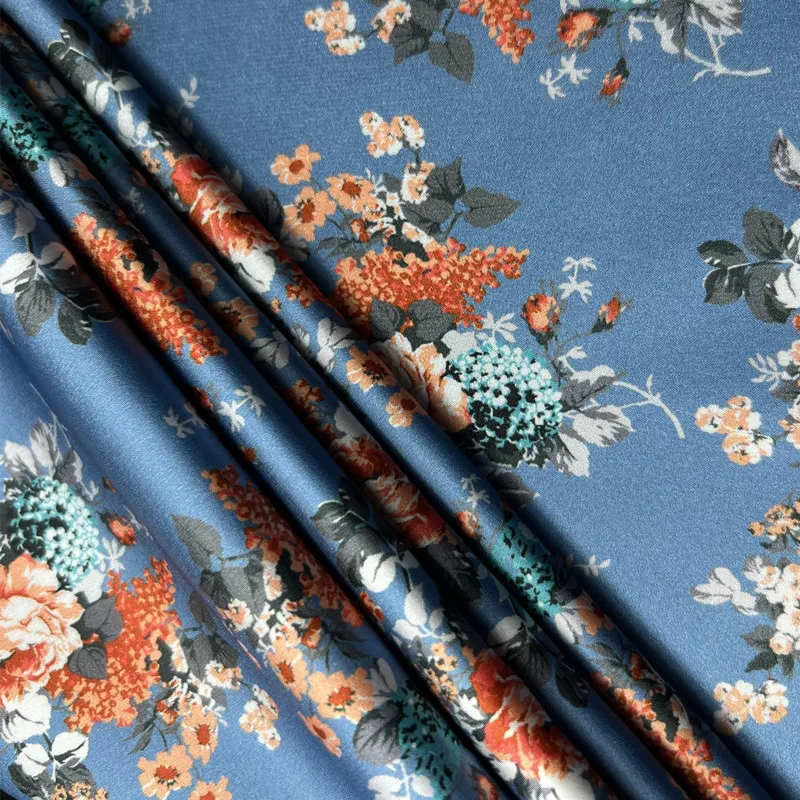 Wholesale Woven 100% Polyester Fabric Satin Silk Printed Fabric For Dress Digital Print
