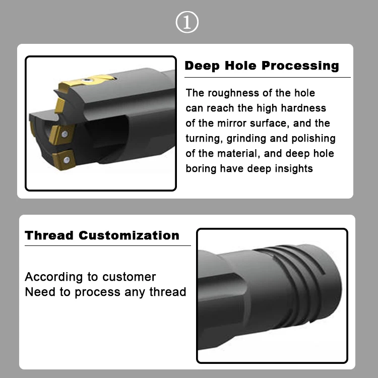 BTA Deep Hole Drill Bit High Efficiency Customized BTA Drill Head With PCD Ripped For CNC Machine